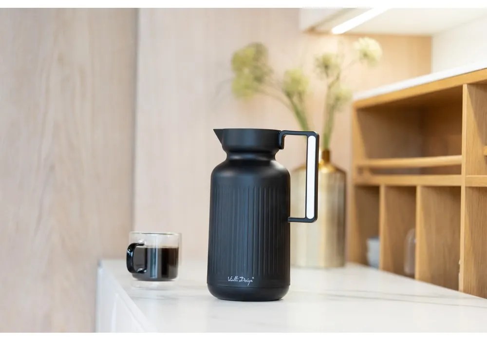 Matt fekete termosz 1 l Lungo – Vialli Design