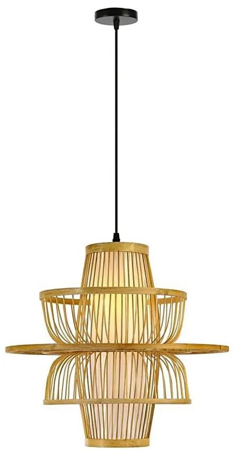 Immax 08254L - Csillár zsinóron PINCHOS 1xE27/40W/230V átm. 45 cm bambusz