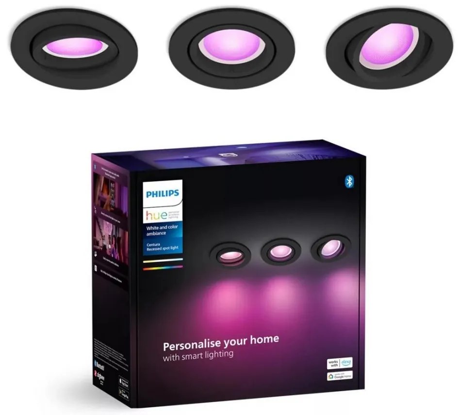 Philips Hue CENTURA 3xLED RGBW stmívatelné podhledové 1xGU10/4,2W/230V