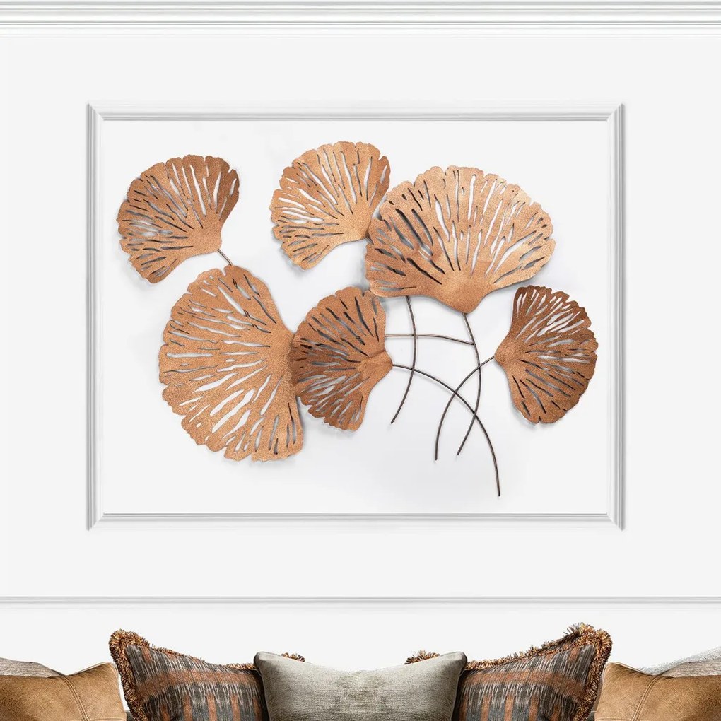 Ginkgo fém fali dekoráció, 75×4 cm – ACH110-3