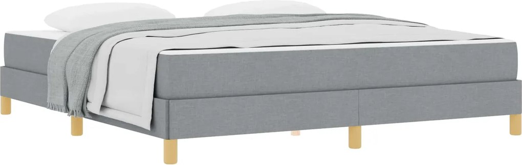 vidaXL Boxrugós ágy matracmal Világosszürke 180 x 200 cm szövet