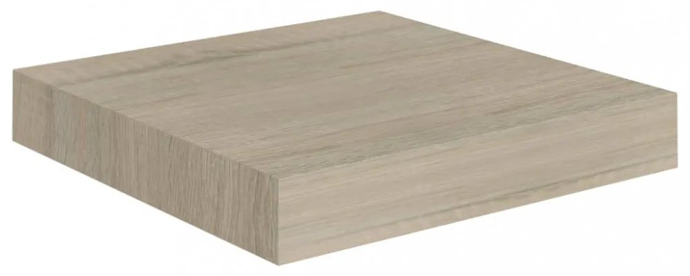 2 db tölgyszínű MDF lebegő fali polc 23 x 23,5 x 3,8 cm