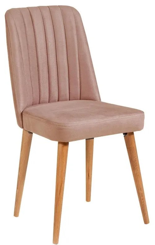 Világos rózsaszín bársony étkezőszék Stormi Sandalye – Kalune Design