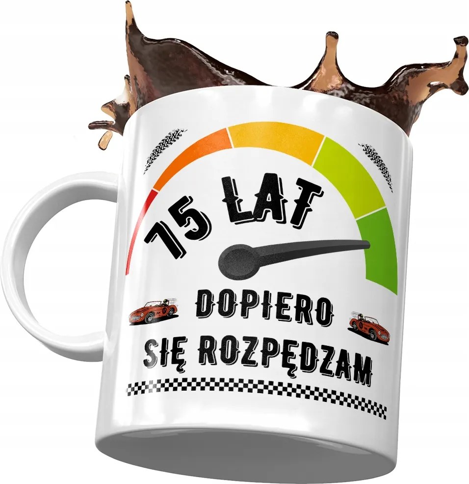 Születésnapi bögre 75 75-es 75-ös Tökéletes Ajándék Nyomtatott Fotóval