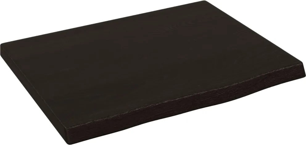 vidaXL sötétbarna kezelt tömör tölgyfa fali polc 40x30x2 cm