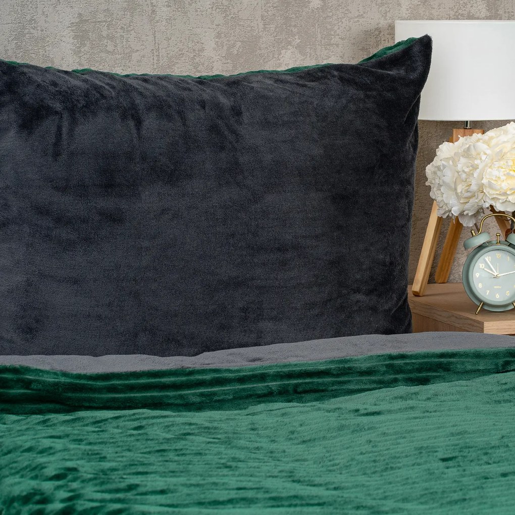 4Home Stripe mikroflanel zöld ágyneműhuzat, 140 x 200 cm, 70 x 90 cm