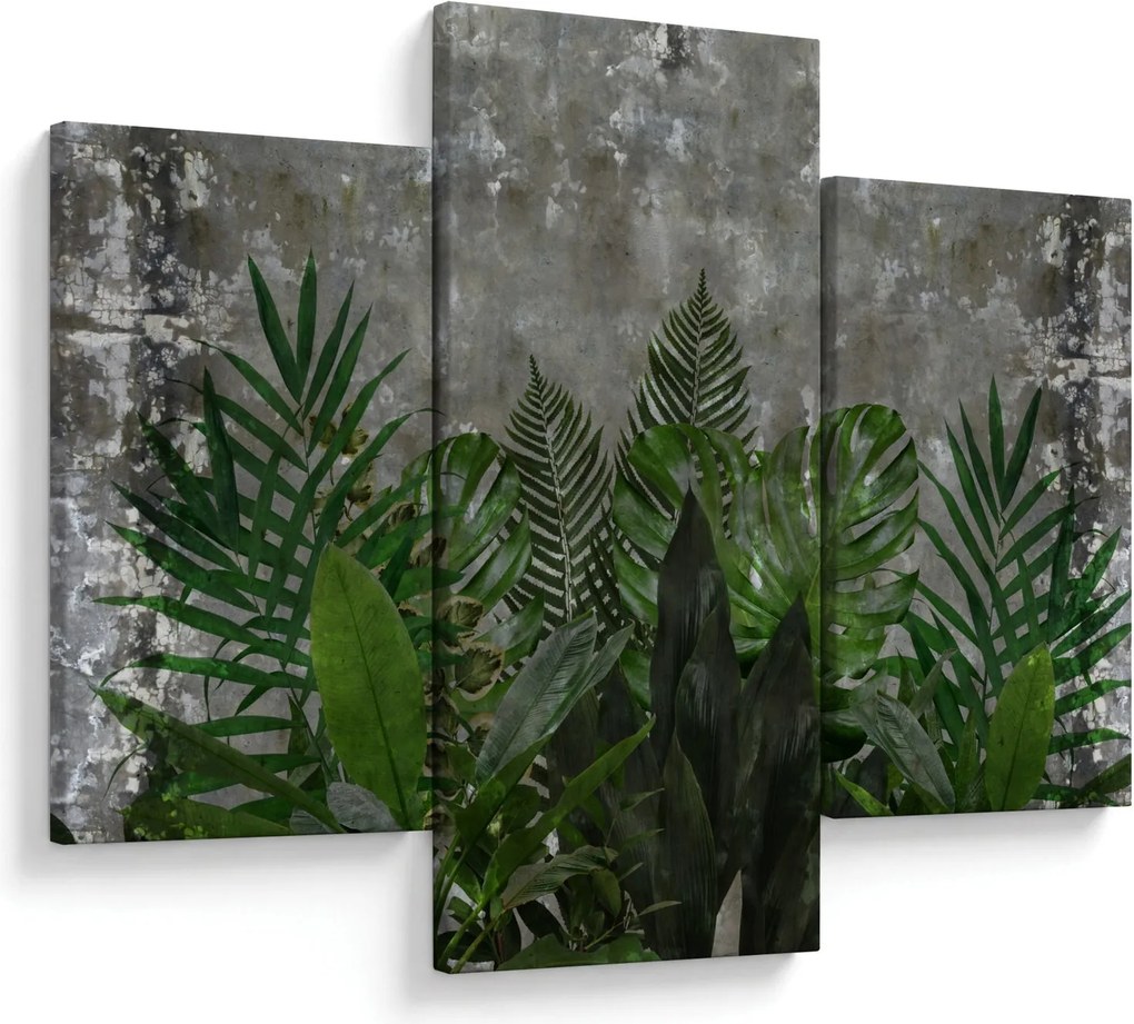 Kép - Betonfal növényekkel (90x60 cm)