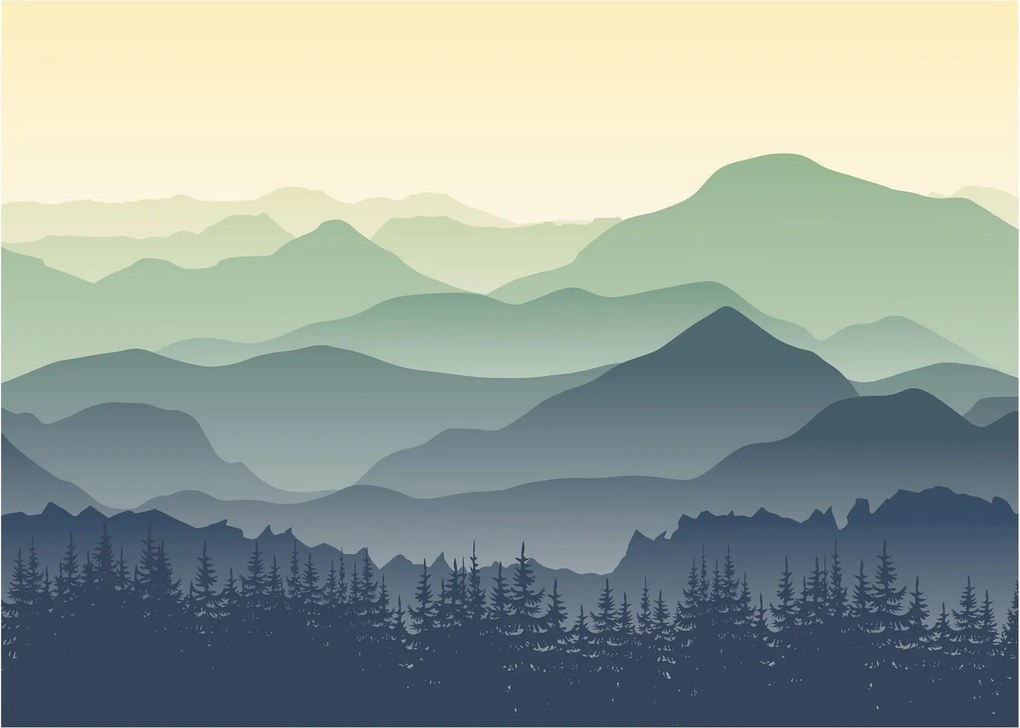 Üveg kép - Forest Mountain (70x50 cm)