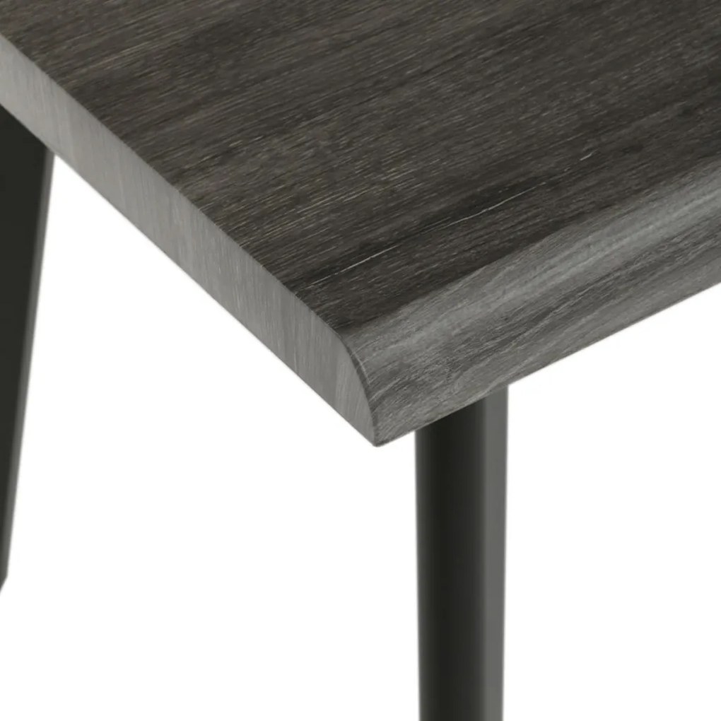 Măsuță de cafea 120x60x55 cm, blat MDF, decor stejar gri, metal, picioare negre