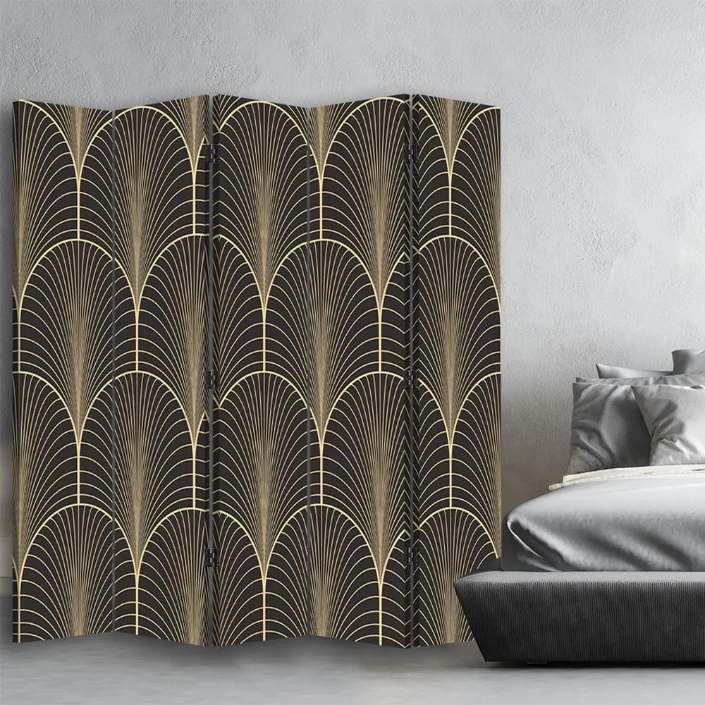 Gario Paraván Geometrikus absztrakció glamour stílusban Méret: 180 x 170 cm, Kivitelezés: Klasszikus paraván