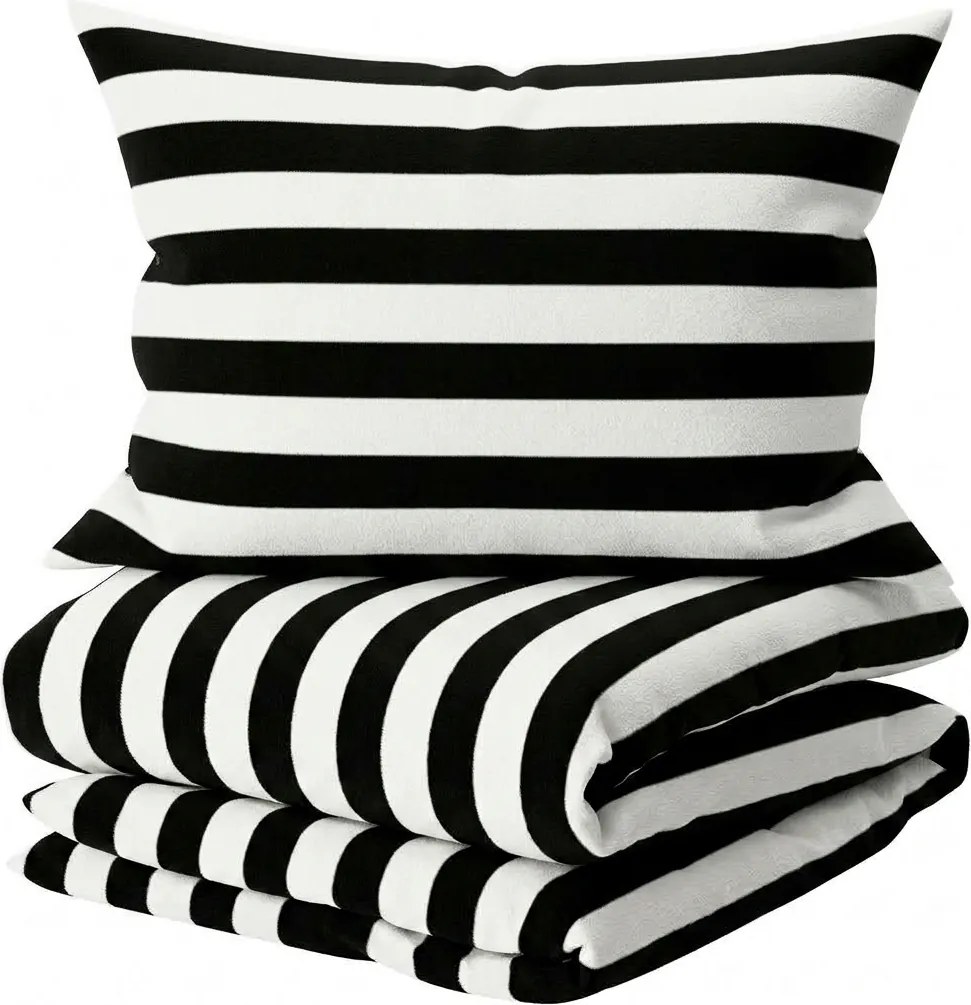 Pamut ágynemű STRIPE BALANCE fekete-fehér Ágyneműhuzat mérete: 70 x 90 cm | 140 x 200 cm