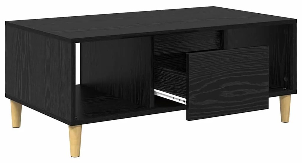 vidaXL Dohányzóasztal fiókkal Fekete tölgy 90 x 50 x 26.5 cm Faanyag