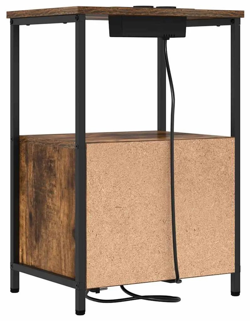 Éjjeliszekrény 2 pcs Füstölt tölgy 40 x 31 x 60 cm Faanyag