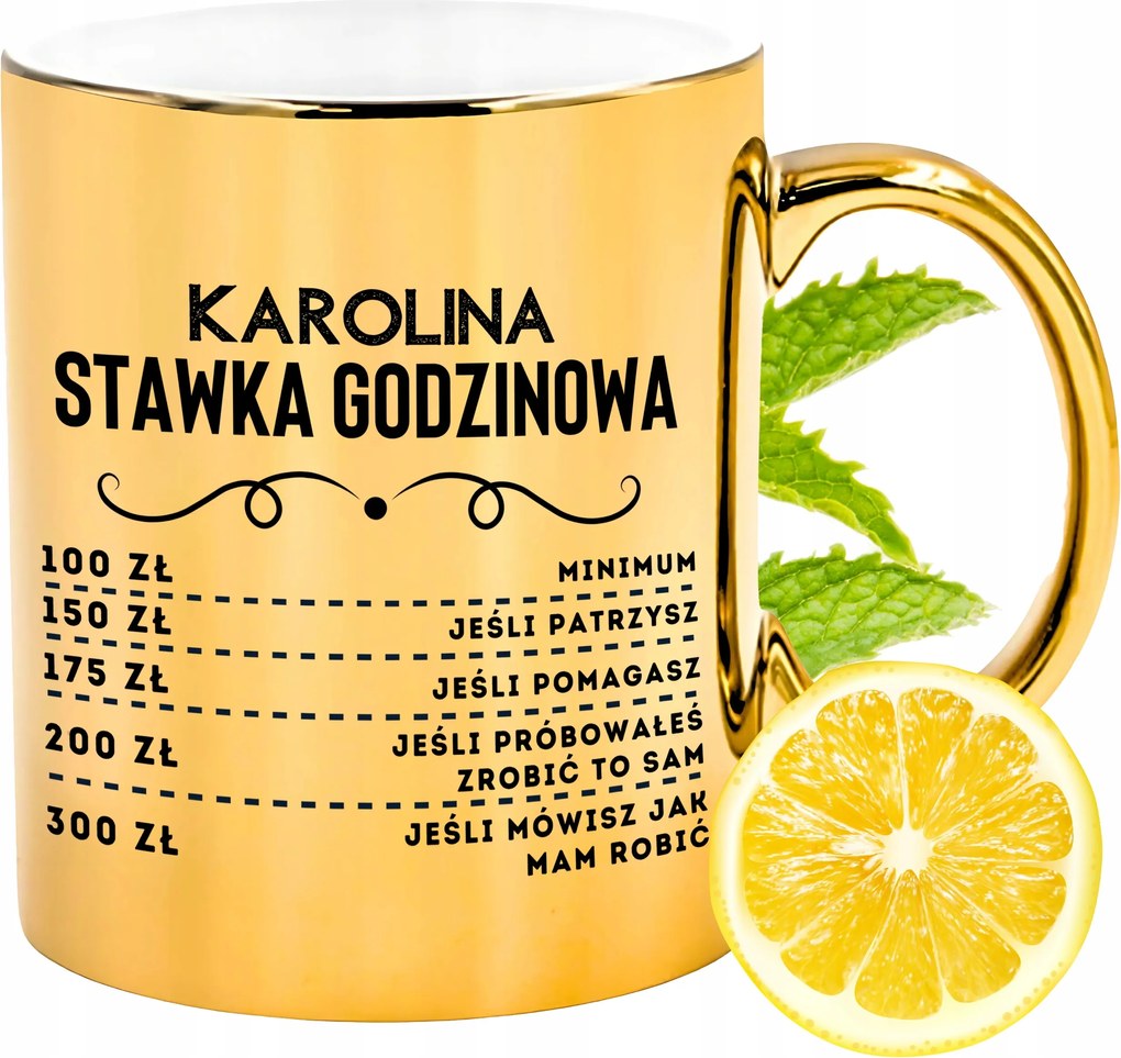 Prémium Arany Csillogó Bögre Karolina Ajándék Nyomtatott Fotóval