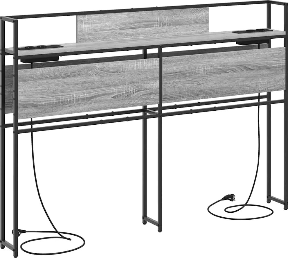 vidaXL Tároló fejtámla polcokkal Szürke sonoma 150 cm Faanyag