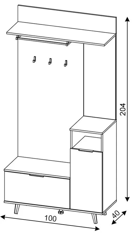 NORDIC C PRZEDPOKÓJ DĄB EVOKE/TABLILA/BIAŁY 5W
