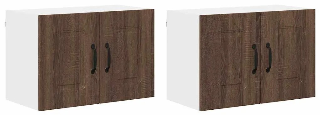 Fali konyhaszekrény 2 pcs Barna Tölgy 60 x 31 x 40 cm Faanyag