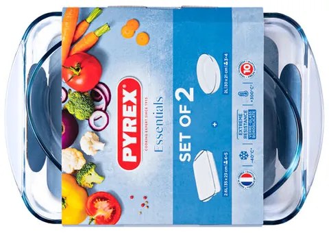 Pyrex Üveg sütőedény szett 2 db, 2,7 l + 2,2 l