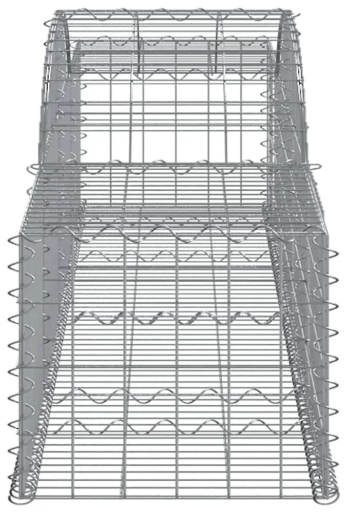 9 db íves horganyzott vas gabion kosár 300x50x40/60 cm