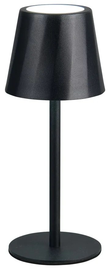 Matt fekete LED asztali lámpa fém búrával (magasság 21 cm) Diaz – Trio