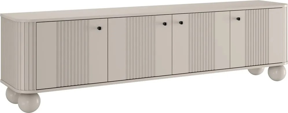 Vesper 4D tévéállvány 187 cm – kasmír / arany fogantyúk / gömb alakú lábak