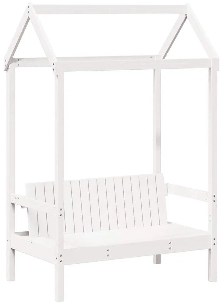 fehér tömör fenyőfa kanapéágy és pad tetővel 80 x 200 cm