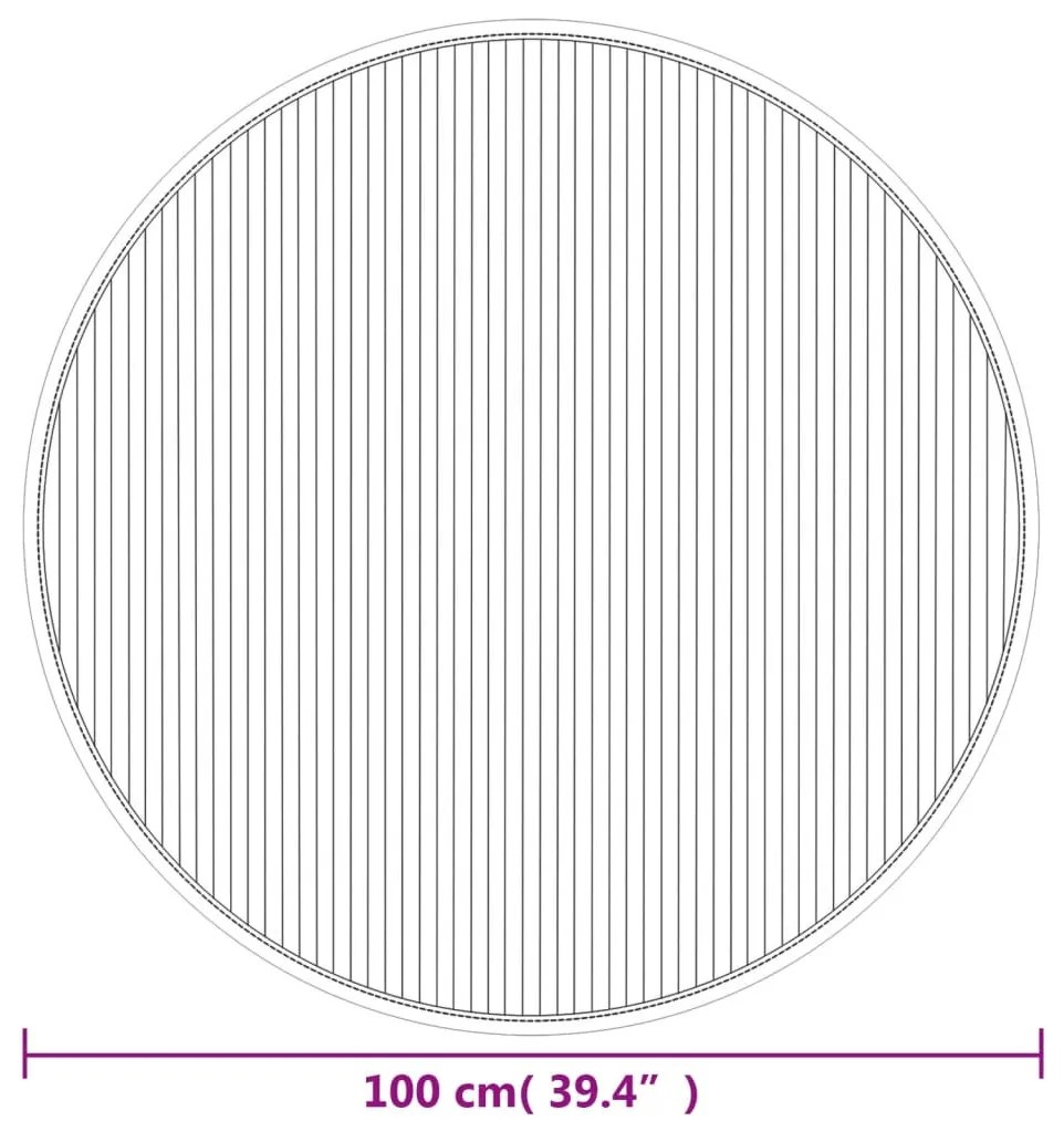 kerek sötétbarna bambusz szőnyeg 100 cm