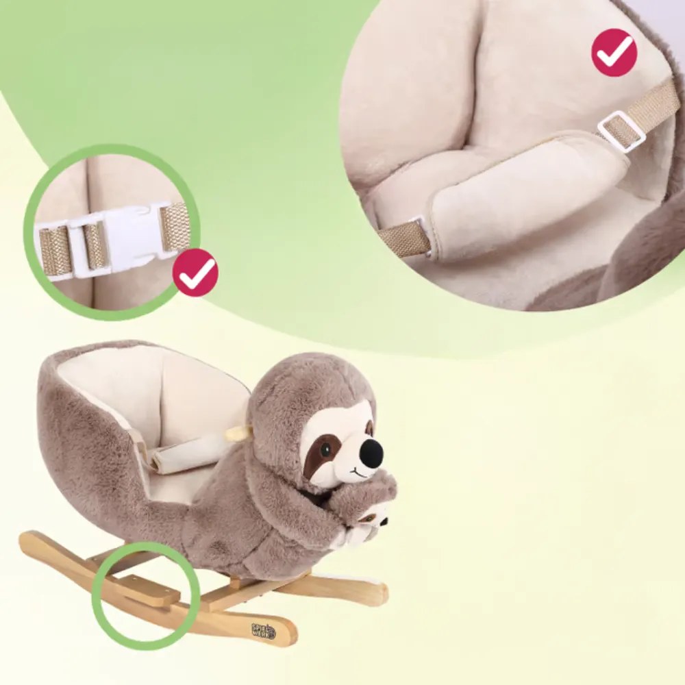 Hintázó nyugágy biztonsági övvel, barna Spielwerk