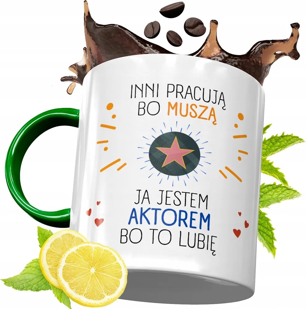 Zöld Bögre Színésznek Születésnapra Ajándék fényképes nyomtatással