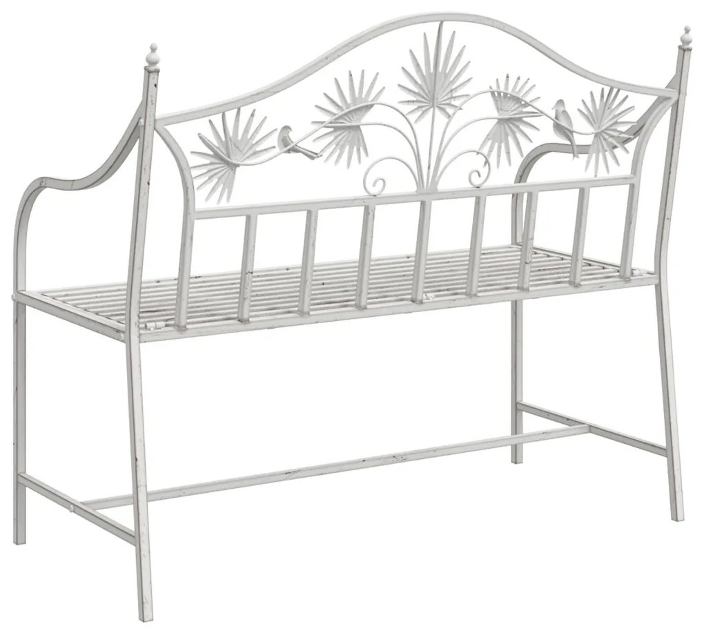 Kerti pad Antik fehér 104 x 52,5 x 89 cm Acél