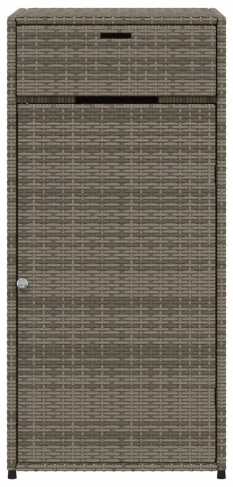 szürke polyrattan kerti tárolószekrény 55 x 55 x 111 cm