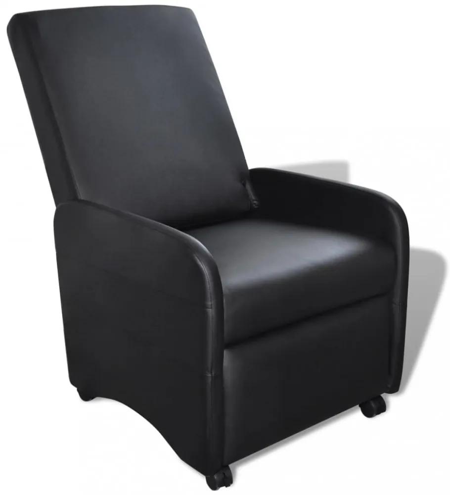 Fekete összecsukható műbőr fotel