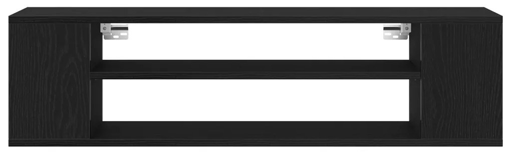 Falra szerelhető TV szekrény, fekete tölgy, 100x30x26,5 cm, műgyanta