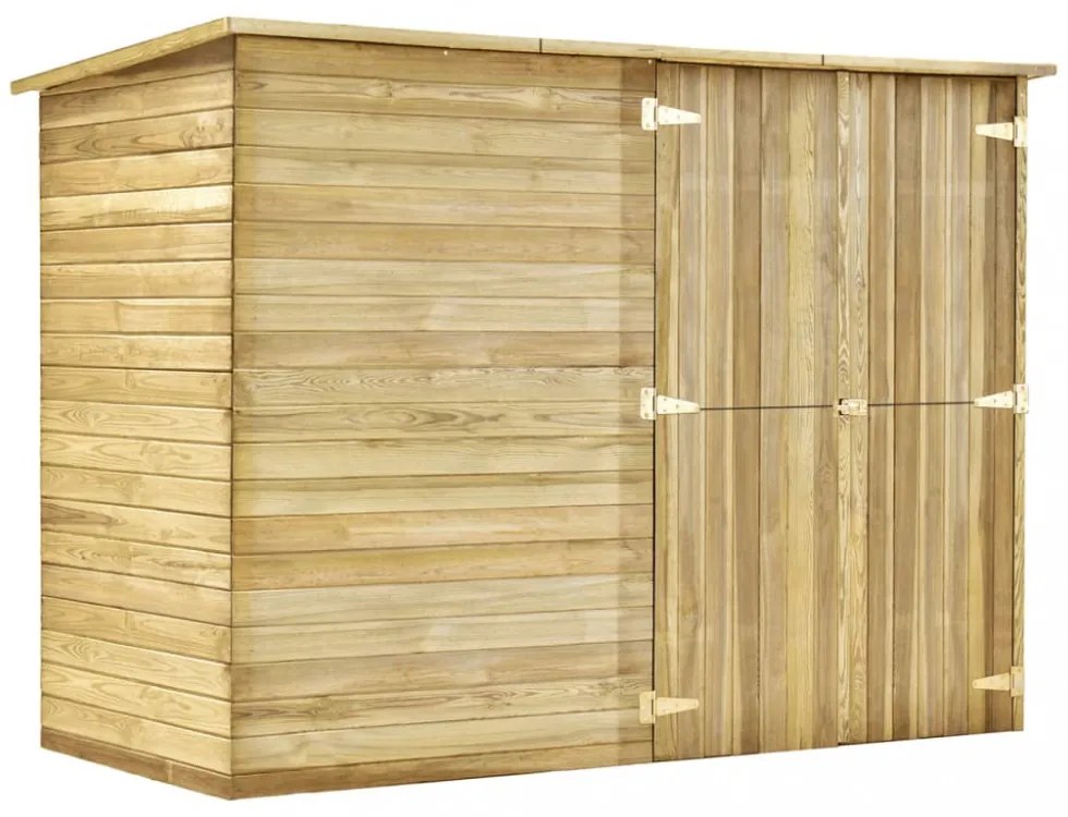 impregnált fenyőfa kerti fészerház 232 x 110 x 170 cm