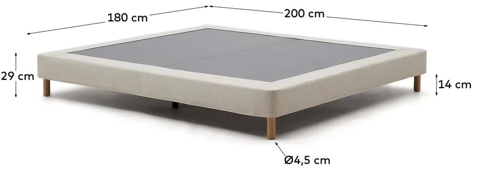 Bézs kárpitozott franciaágy 160x200 cm Ofelia – Kave Home