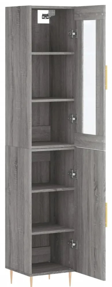 szürke sonoma szerelt fa magasszekrény 34,5 x 34 x 180 cm