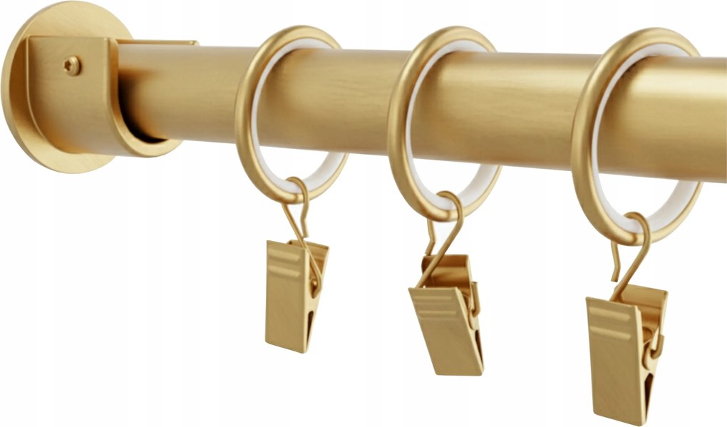 Fém Üreges Függönykarnis 19 mm arany Sárgaréz Matt 180 cm-es kerekekkel