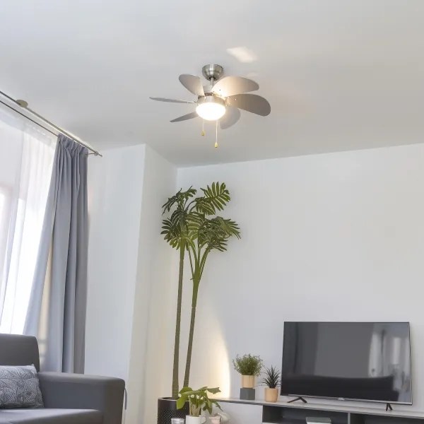 ZEVENTI - FAMARA mennyezeti ventilátor 1xE14/60W/230V szürke