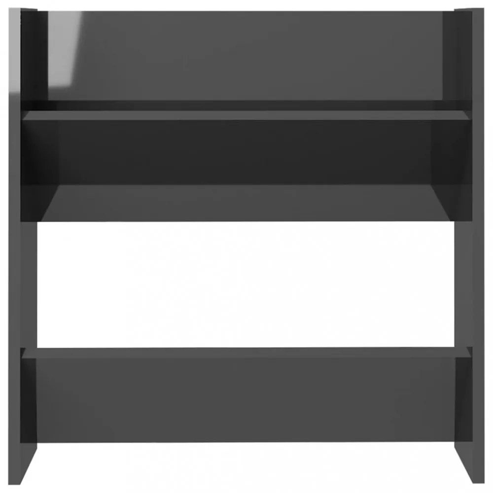 4 db magasfényű szürke szerelt fa fali cipősszekrény 60x18x60cm
