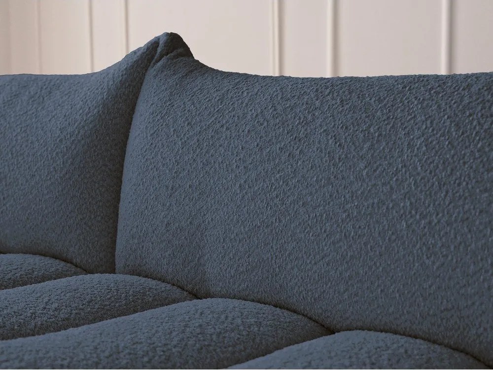 Sötétkék buklé sarokkanapé (bal oldali-heverő résszel) Azra – Bobochic Paris