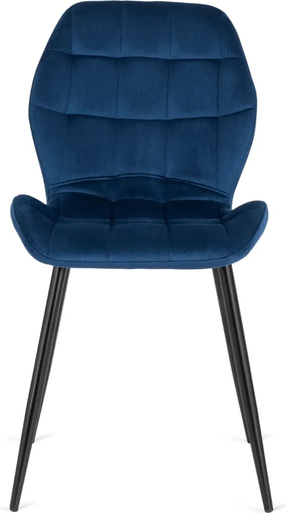 Szék sötétkék színben, bársony kárpittal. LUCKY