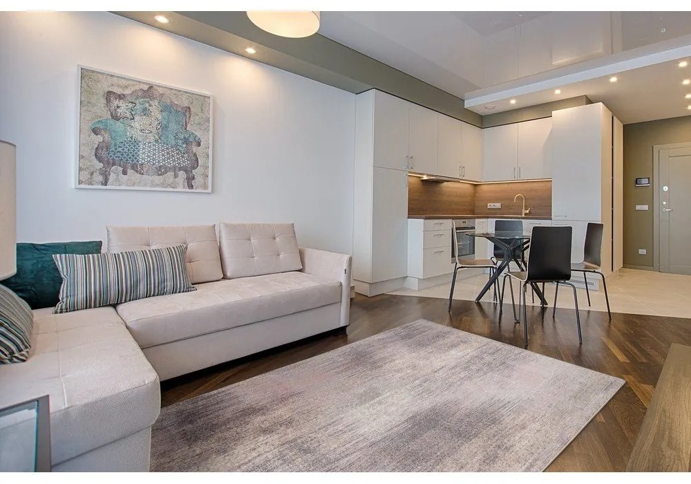 Rózsaszín-szürke gyapjú szőnyeg 133x180 cm Calvi rose – Agnella