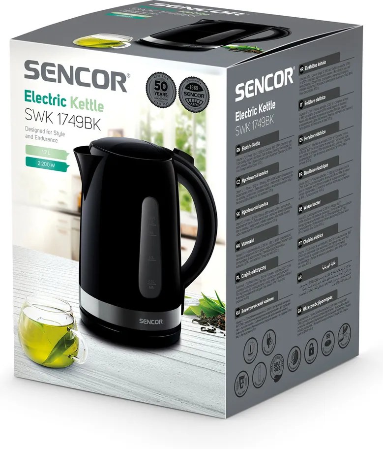 Sencor SWK 1749BK 1,7 l-es vízforraló, fekete