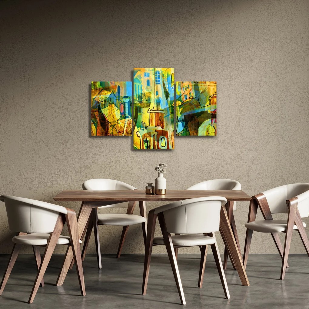 Kép - Építészet, kubista absztrakció (90x60 cm)