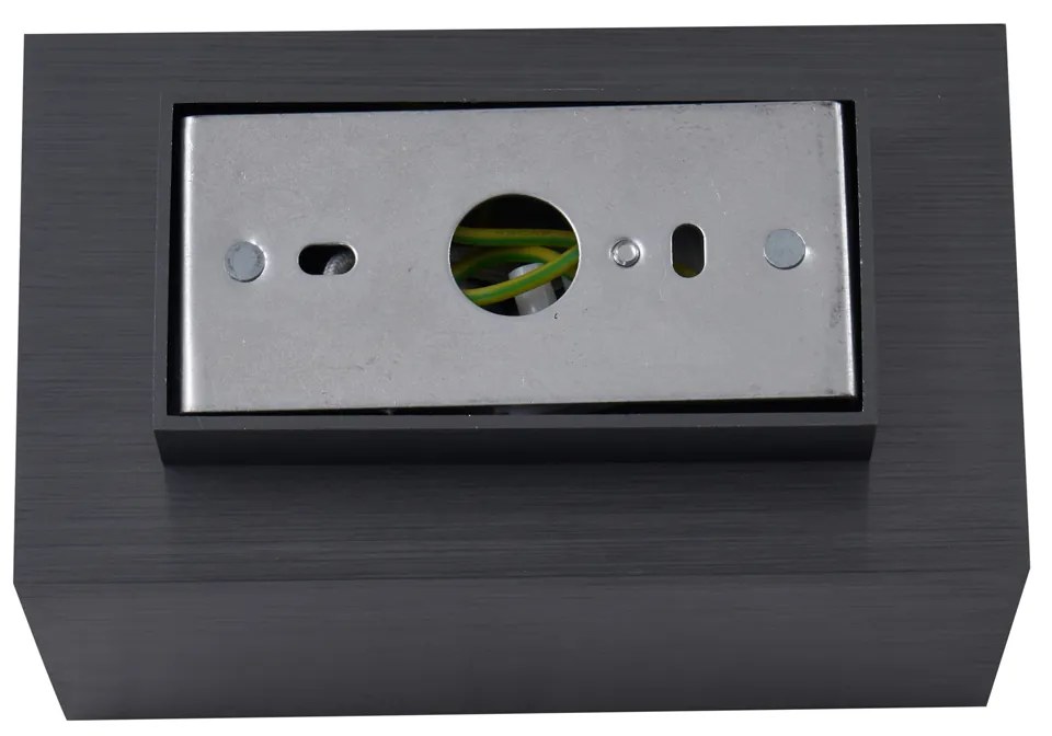 Modern fegyveracél fali lámpa, szögletes, 2 izzós GU10 50mm - Sandy