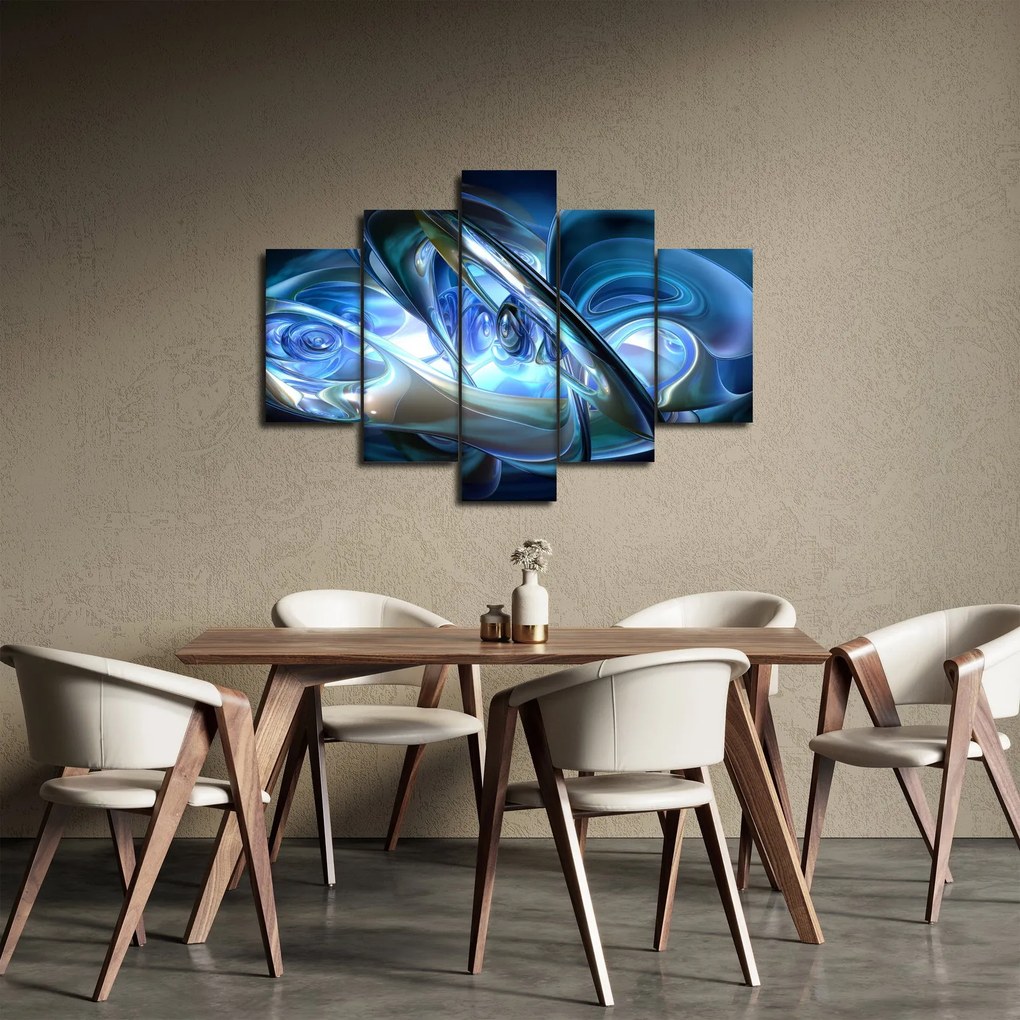 Kék fraktálos kép (150x105 cm)