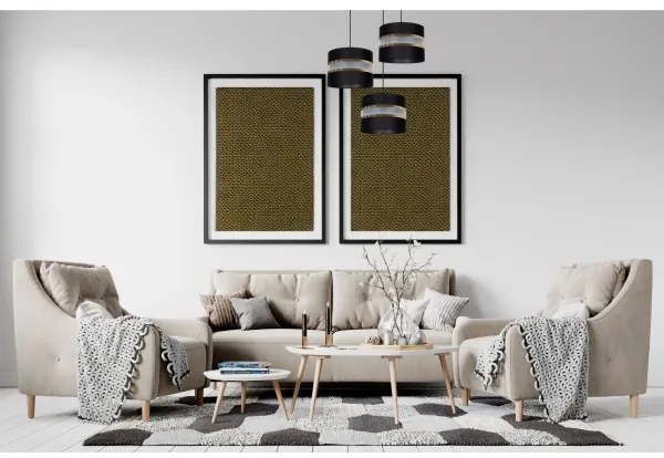 Csillár zsinóron CORAL 3xE27/60W/230V fekete