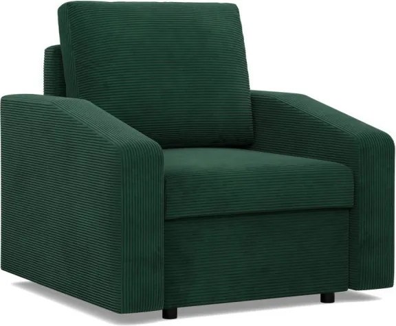 Zeus fotel, döntött kartámasz, kordbársony, bonell töltet, zöld