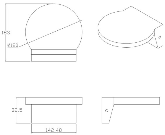 LED Kültéri fali lámpa TESA LED/10W/230V IP54 fekete