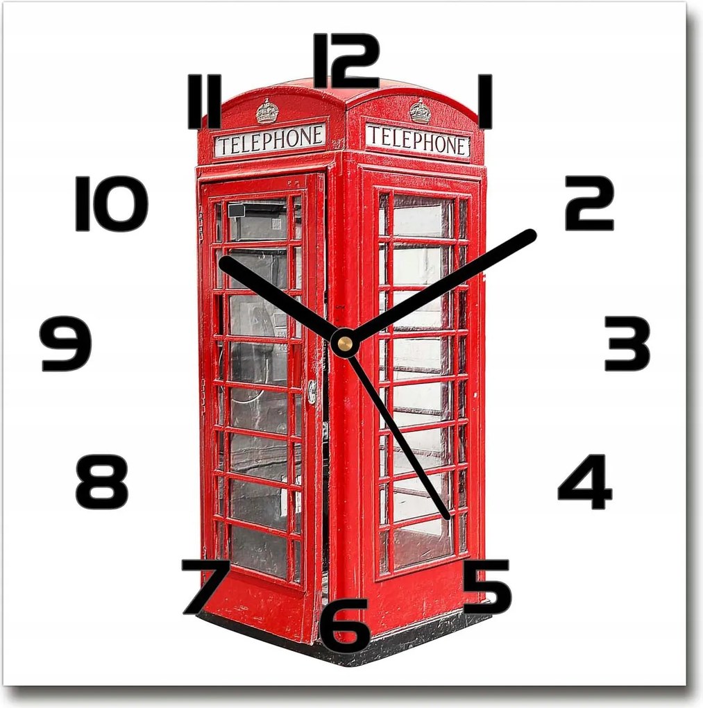 Üveg falióra Telefonfülke 30x30